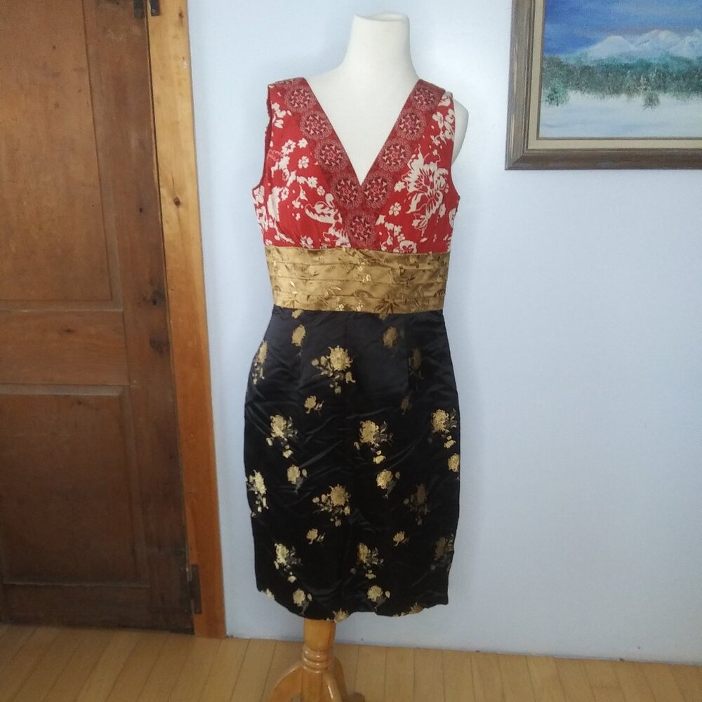 NWOT Phoebe Couture dress size 12 Asian theme Cocktail dress Elegant beautiful - Picture 2 of 16